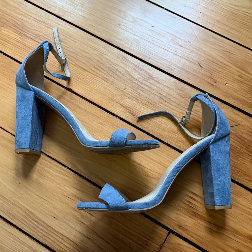 Lulu’s Taylor Blue Suede Ankle Strap Heel